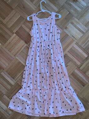 EUC Girls Tiered Maxi Dress Light Pink Sleeveless Size M 7/8
